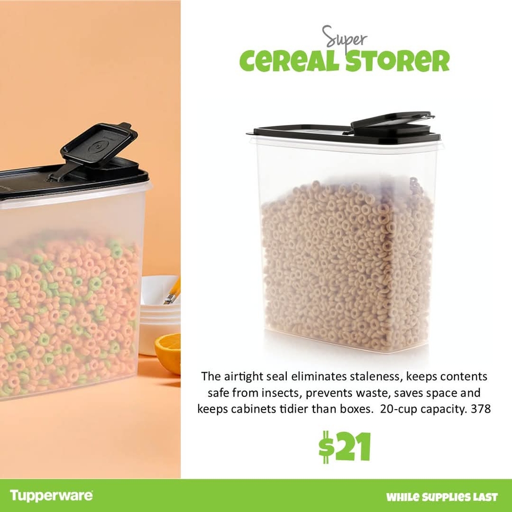 Tupperware Black Cereal Storer